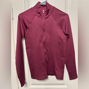 Fabletics NWT Luciana Ribbed Seamless Zip Up - Maroon